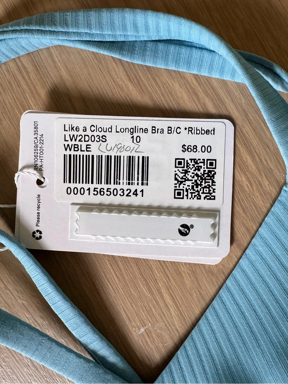 lululemon athletica Sky Blue Ribbed Crossback Sports Bra